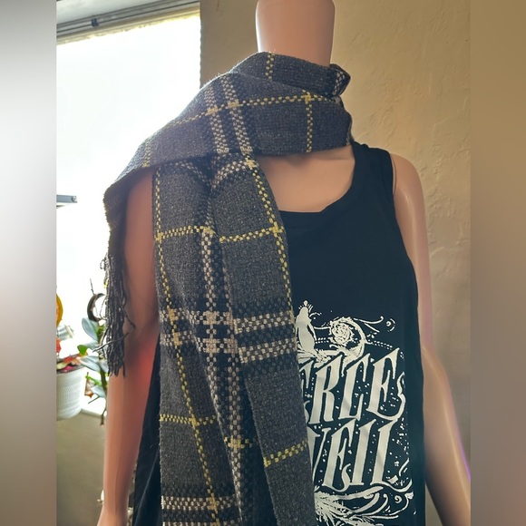 Burberry London Gray Cashmere Plaid Scarf - Picture 2 of 5